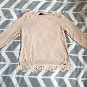 Blush Pink Lace Sweater